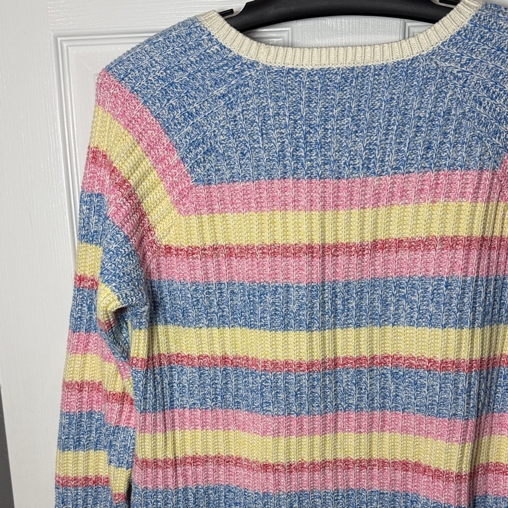 Talbots Pastel Striped Crew Neck Sweater - Picture 8 of 9